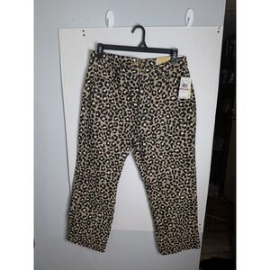 Michael Kors Women Leopard Print Straight Leg Jeans Size 12